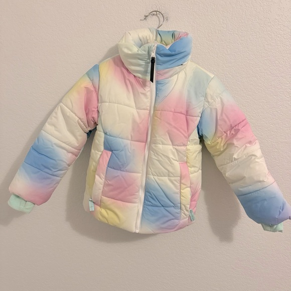 all in motion Other - All In Motion Puffer Rainbow Pastel Multi-Colored Jacket w/Hood. Size XS…